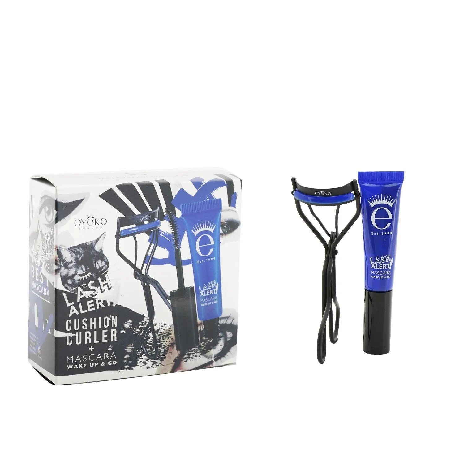 Eyeko Lash Alert Cushion Curler & Mascara Set: Curler   Mascara 4ml (Box Slightly Damaged)  2pcs