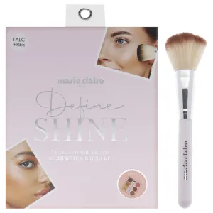 Marie Claire Face Palette by Marie Claire for Women - 7 Pc Blush Pink. 2 Highlighters. 3 Contours. 1 Contour Brush