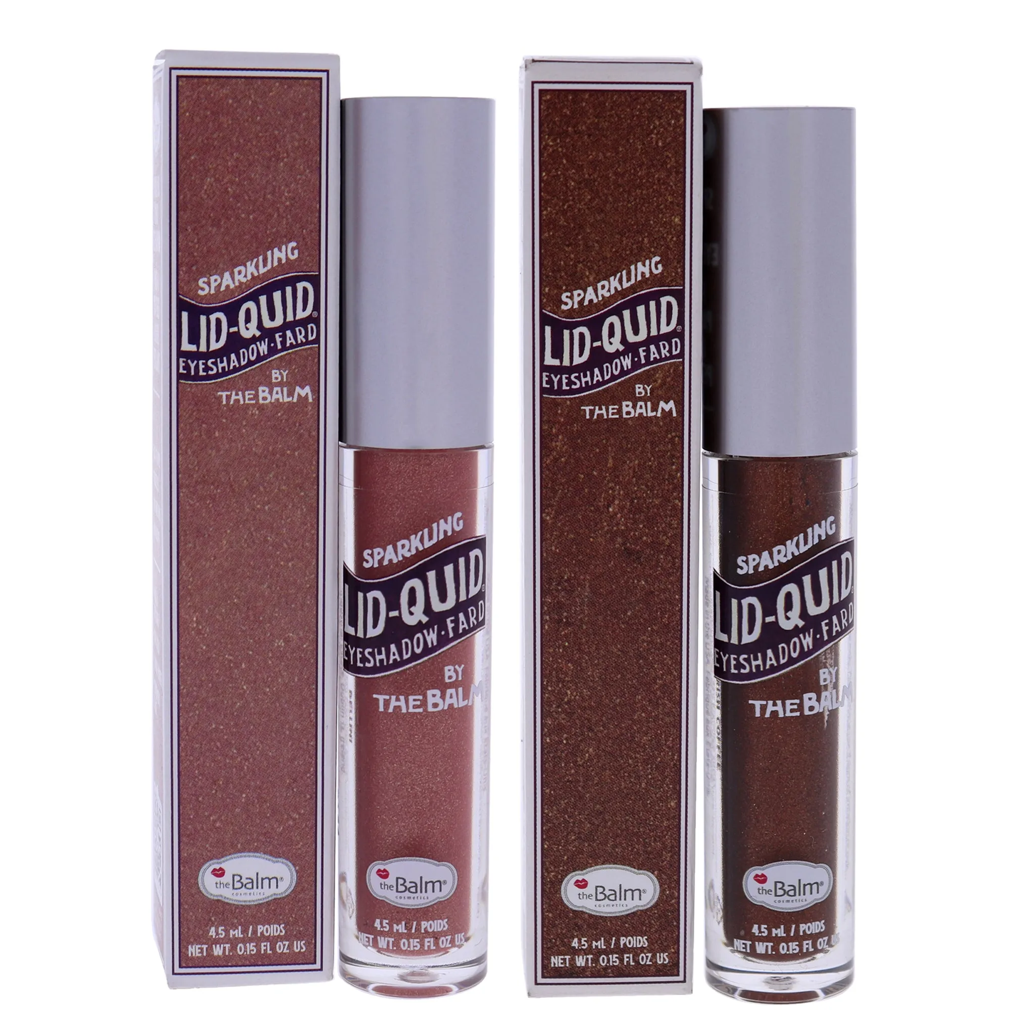 TheBalm Lid-Quid Sparkling Liquid Eyeshadow Kit by the Balm for Women - 2 Pc Kit 0.15 oz Eye shadow - Irish Coffee. 0.15 oz Eye Shadow - Bellini